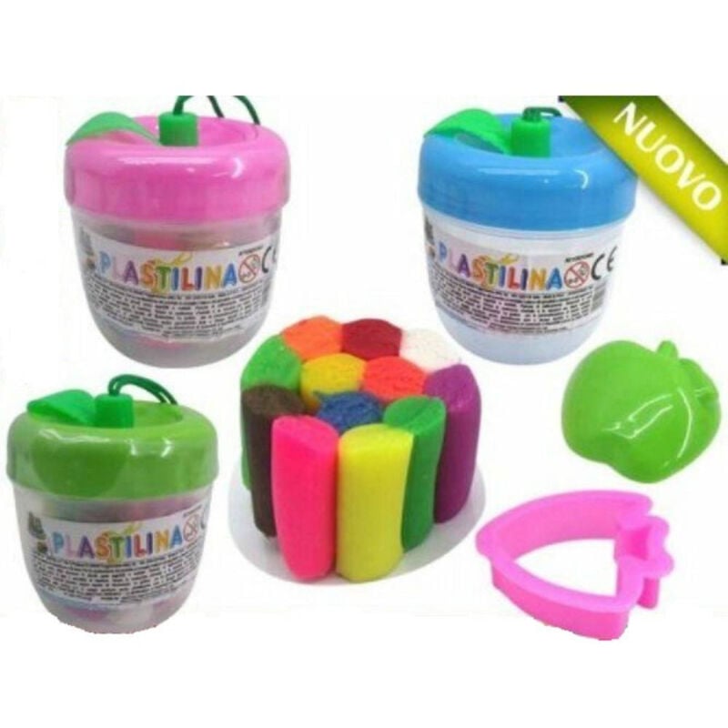 foto del prodotto trade shop traesio mini mela plastilina colori con accessori formine morbida per bambini gioco 