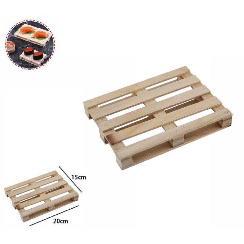foto del prodotto trade shop traesio mini pallet di legno bancale vassoio piatto sottobicchiere buffet 20x15cm 74033a 