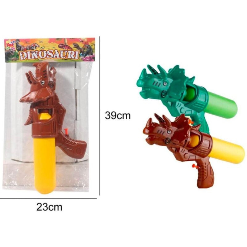 foto del prodotto trade shop traesio mini pistola ad acqua millespruzzi dinosauri gioco per bambini spiaggia mare 