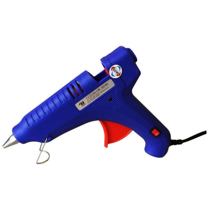 foto del prodotto trade shop traesio mini pistola per colla a caldo 80w con 10 stick in silicone fai da te bricolage 