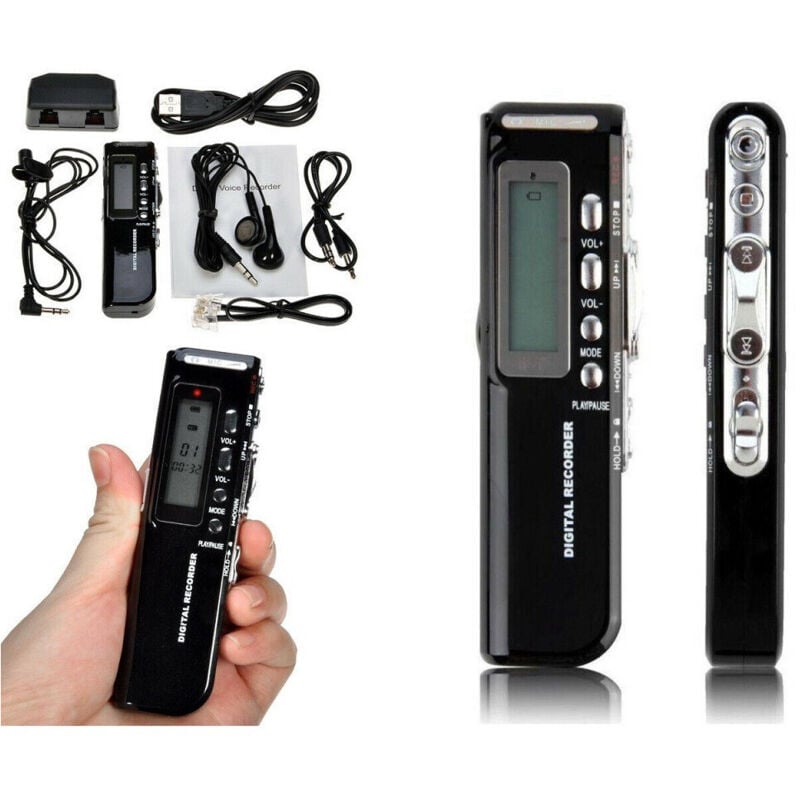foto del prodotto trade shop traesio mini registratore vocale usb digitale 8gb lettore mp3 usb voice recorder 518 