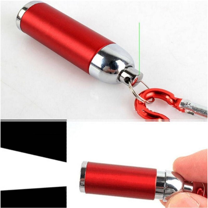 foto del prodotto trade shop traesio mini torcia porta chiave in alluminio luce bianca 1 led 1,5 x 5,5 cm 