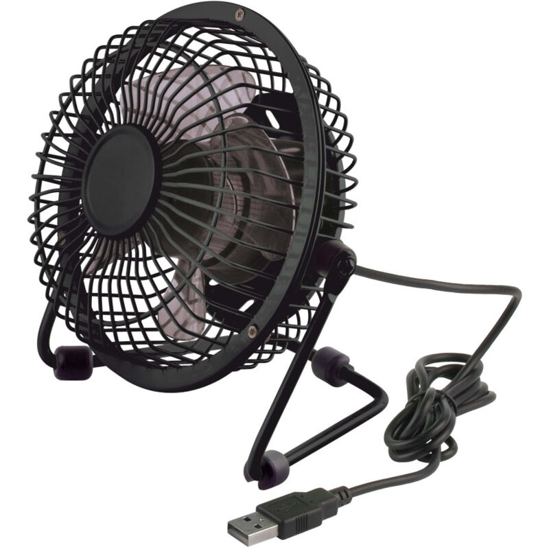 foto del prodotto trade shop traesio mini ventilatore a pale fan usb in metallo con interruttore per pc notebook nero 