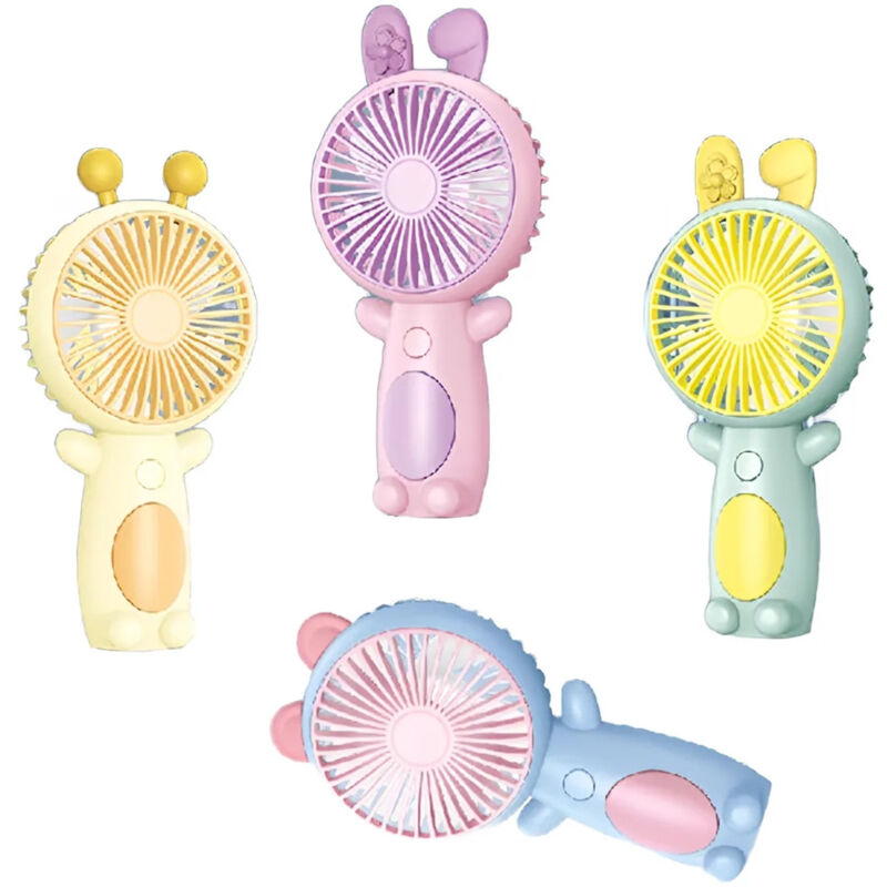 foto del prodotto trade shop traesio mini ventilatore portatile ricaricabile multicolore con orecchie 2 velocit vari colori 