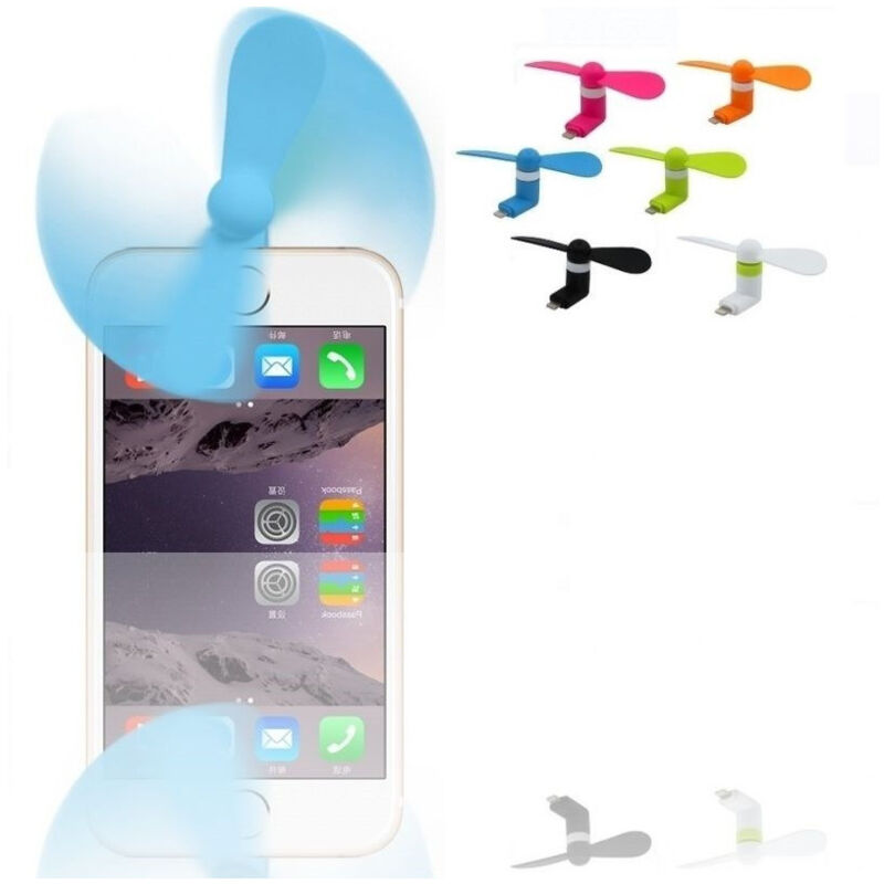foto del prodotto trade shop traesio mini ventilatore portatile usb universale attacco su smartphone tablet cellulare 