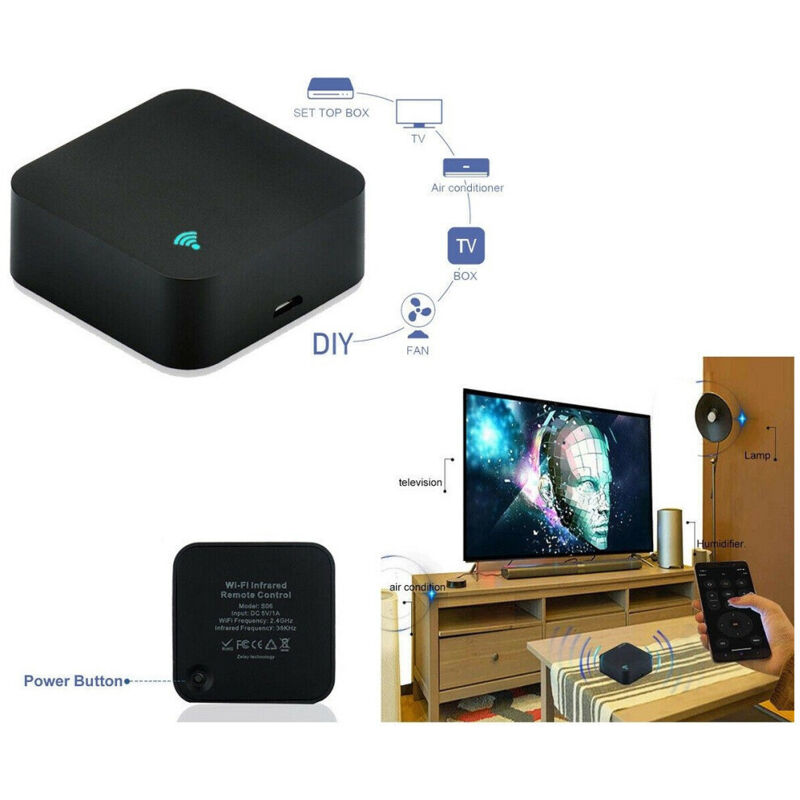 foto del prodotto trade shop traesio - mini wifi ir remote control smart tv condizionatori alexa google assist s06 -