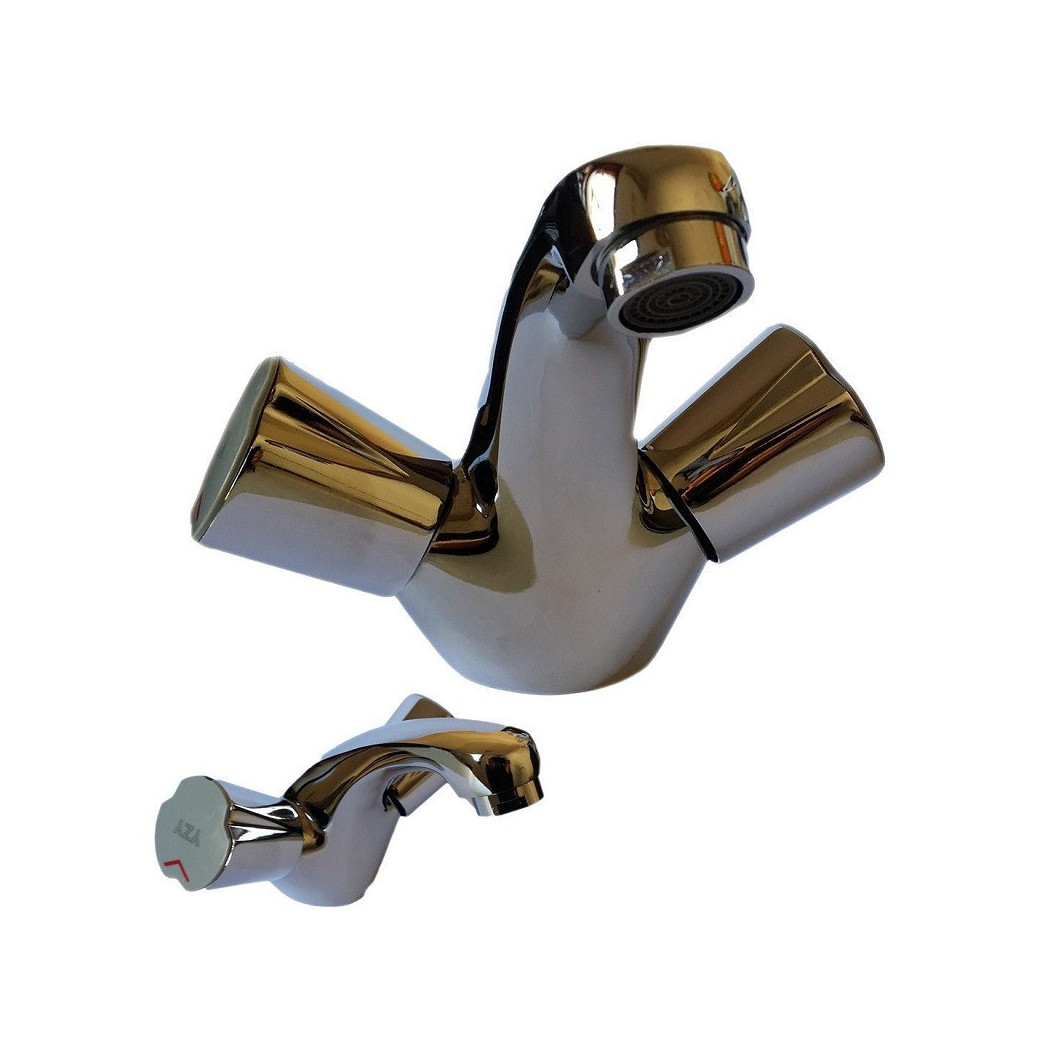 foto del prodotto trade shop traesio miscelatore rubinetto per lavello bagno bidet lavabo a canna corta cromato 
