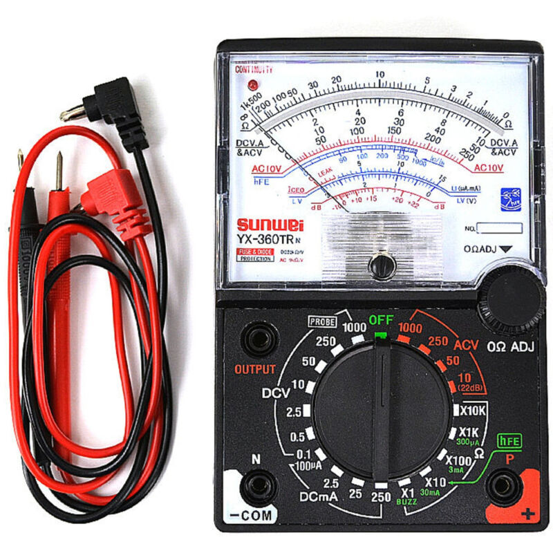 foto del prodotto trade shop traesio misuratore analogico portatile voltmetro amperometro ohmmetro yx 360trn 