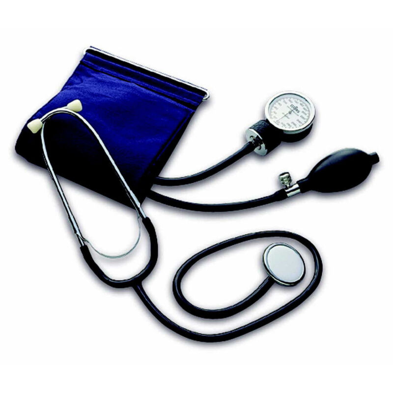 foto del prodotto trade shop traesio - misuratore di pressione a pompa sfigmomanometro da braccio pressione arteriosa -