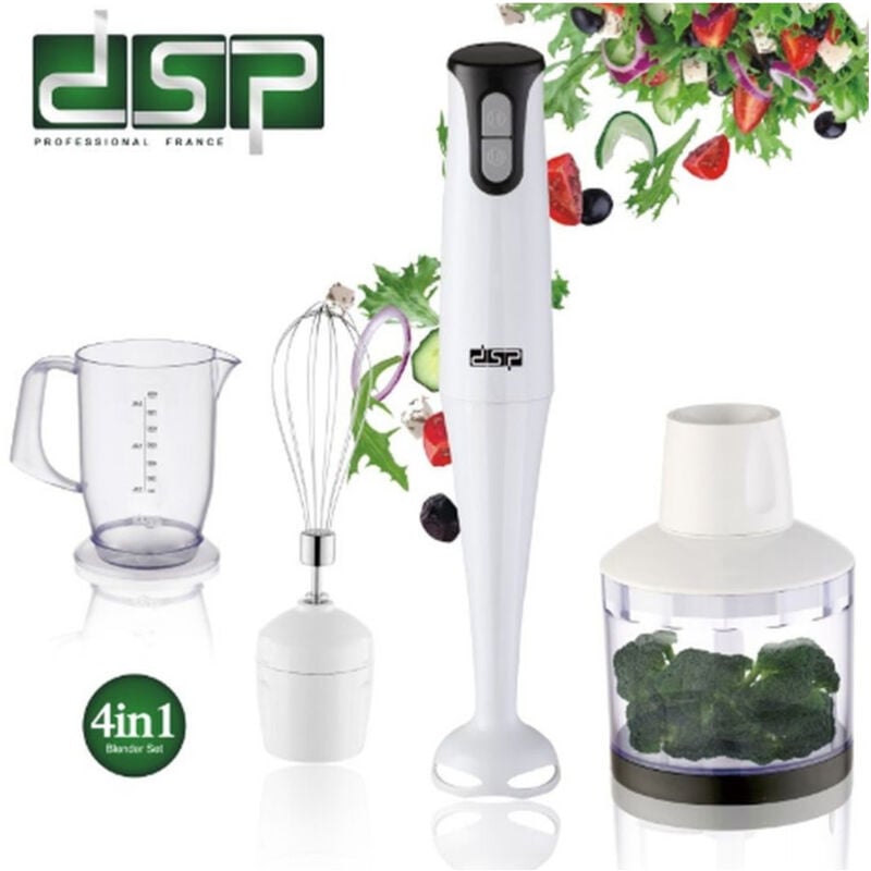 foto del prodotto trade shop traesio mixer a immersione 2 velocit robot da cucina sbattitore mini tritatutto 300w 