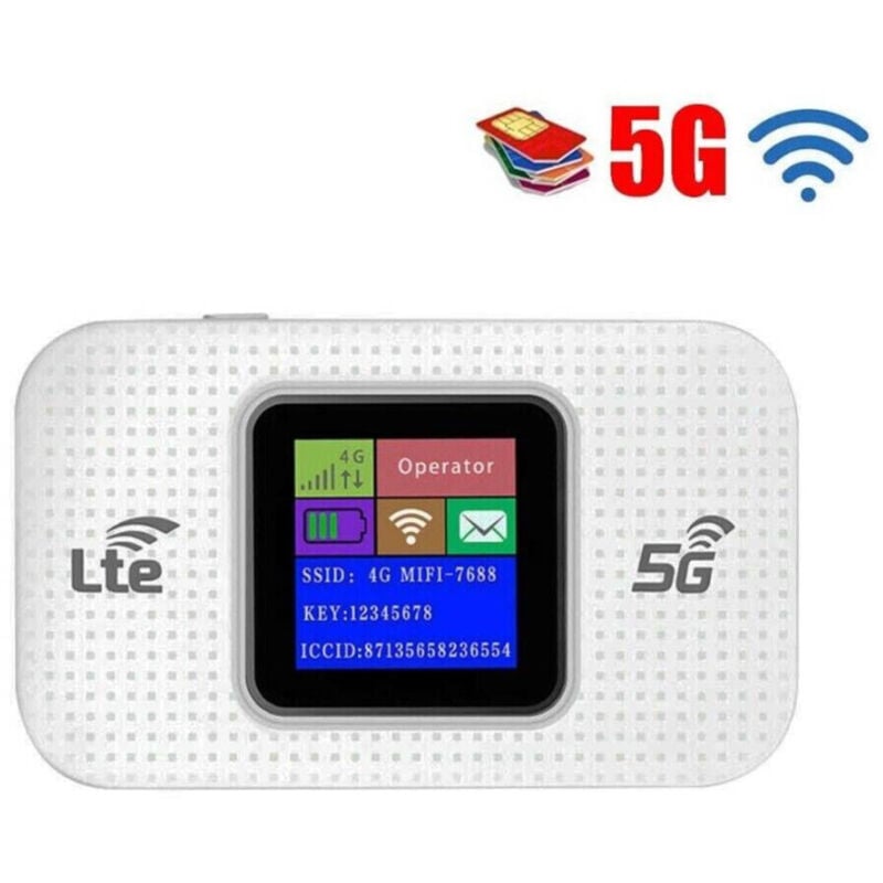 foto del prodotto trade shop traesio modem wifi portatile 4g 5g router mobile 150 mbps hotspot con display led 