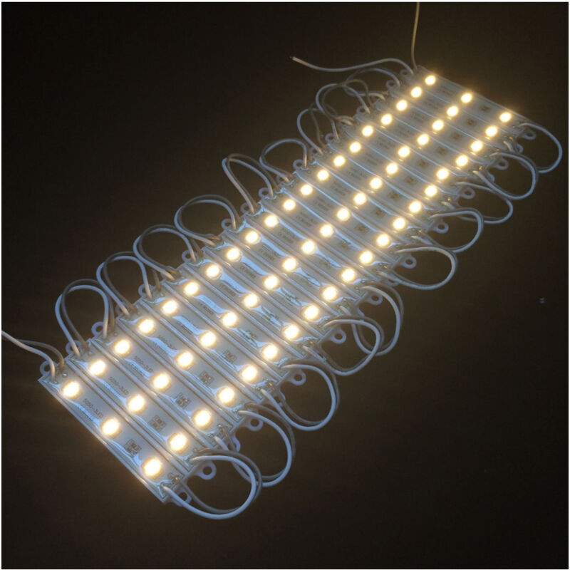foto del prodotto trade shop traesio modulo da 20 pezzi a 3 led smd 5050 5630 freddo caldo blu rosso verde rgb ip65 bianco caldo smd 5630