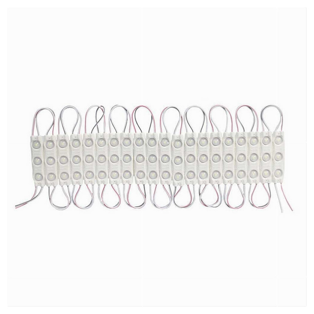 foto del prodotto trade shop traesio modulo led 12v 20 strisce 2835 insegne tabelle vari toni luce ip65 abt 2835 6114 bianco freddo 