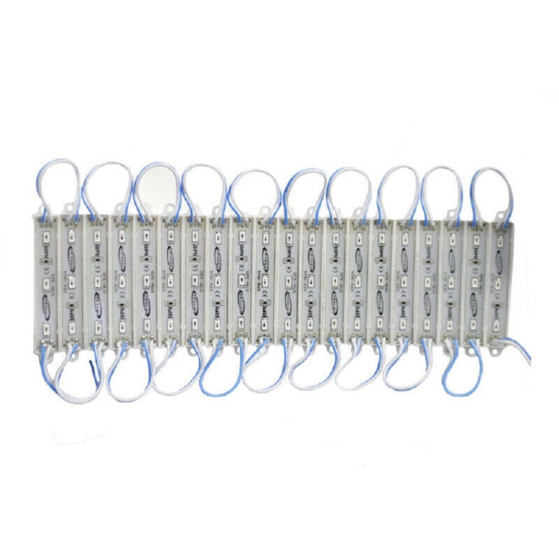 foto del prodotto trade shop traesio modulo led 12v 20 strisce 3led smd 5730 per insegne vari colori luce ip65 5730 c blu 