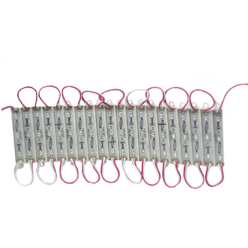 foto del prodotto trade shop traesio modulo led 12v 20 strisce 3led smd 5730 per insegne vari colori luce ip65 5730 c rosso 
