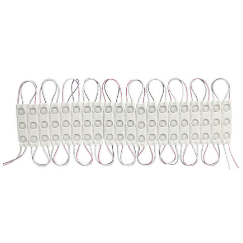 foto del prodotto trade shop traesio modulo led 12v 2835 20 strisce 3 led insegne tabelle vari colori luce 2835 12v 3 bianco freddo 
