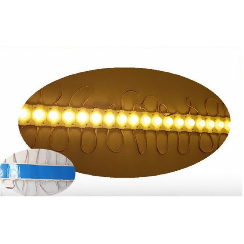 foto del prodotto trade shop traesio - modulo led 12v 3030 per insegne tabelle luce fredda 6500k calda 3000k 3030-12v - -bianco caldo -