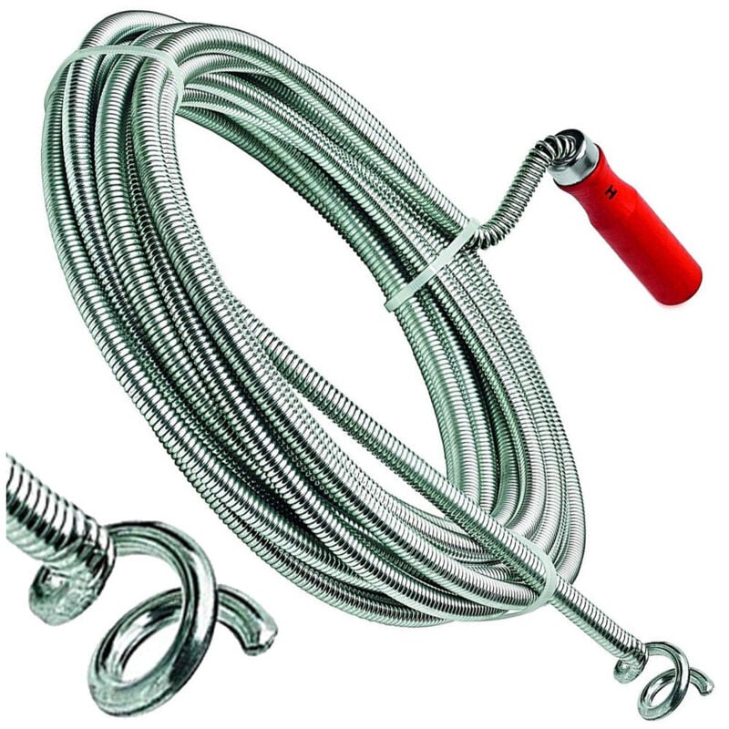 foto del prodotto trade shop traesio - molla cavo stura lavandino fogne scarico lavabo sturafogne manuale 7m -