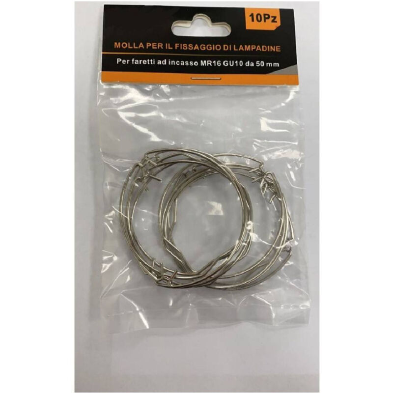 foto del prodotto trade shop traesio molla per fissaggio lampadine di ricambio per porta faretti in gesso 50mm ml 50 