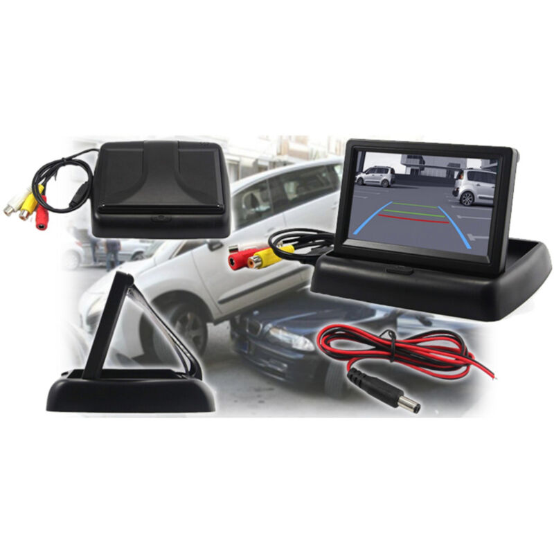 foto del prodotto trade shop traesio monitor lcd a scompars tft 4.3 a colori auto camper per telecamera retromarcia 