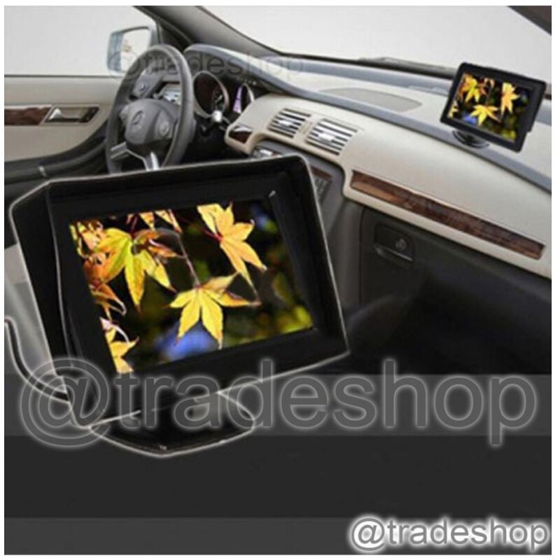 foto del prodotto trade shop traesio - monitor schermo a colori 4,3' tft lcd per auto retrovisore kit retromarcia vcr -