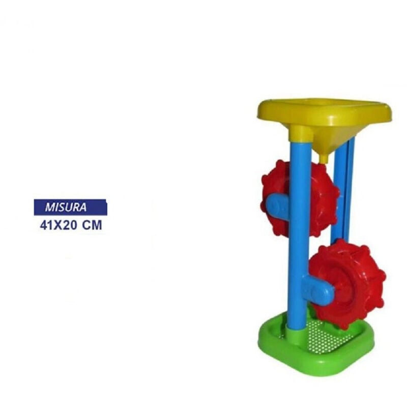 foto del prodotto trade shop traesio mulino mare con 2 ruote pale spiaggia gioco estate giocattolo bambini 41 x 20 cm 
