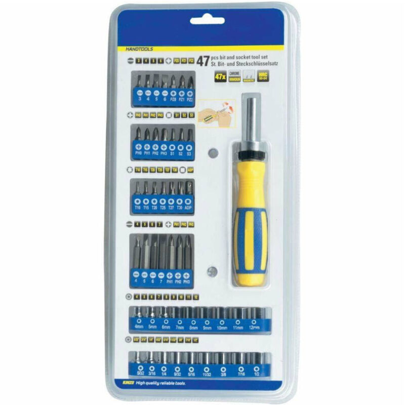 foto del prodotto trade shop traesio multibit cacciavite a cricchetto con 46 inserti chrome vanadium magnetici 