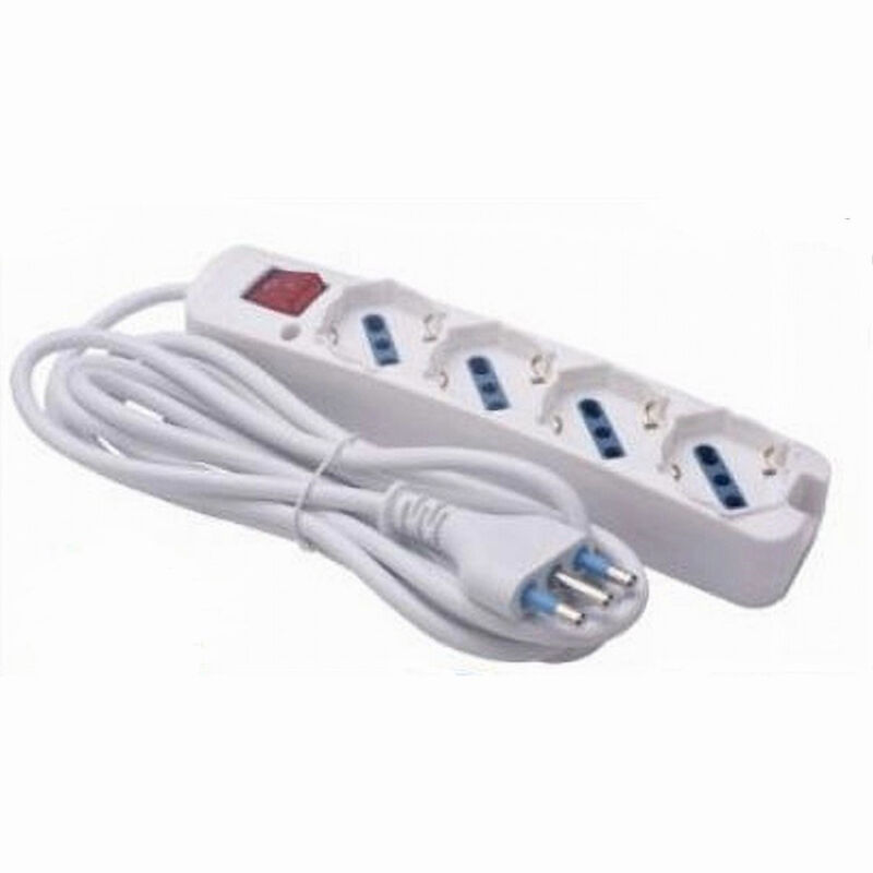 foto del prodotto trade shop traesio multipresa 4 uscite universali con interruttore luminoso spina 16a cavo 3mt 80190n 