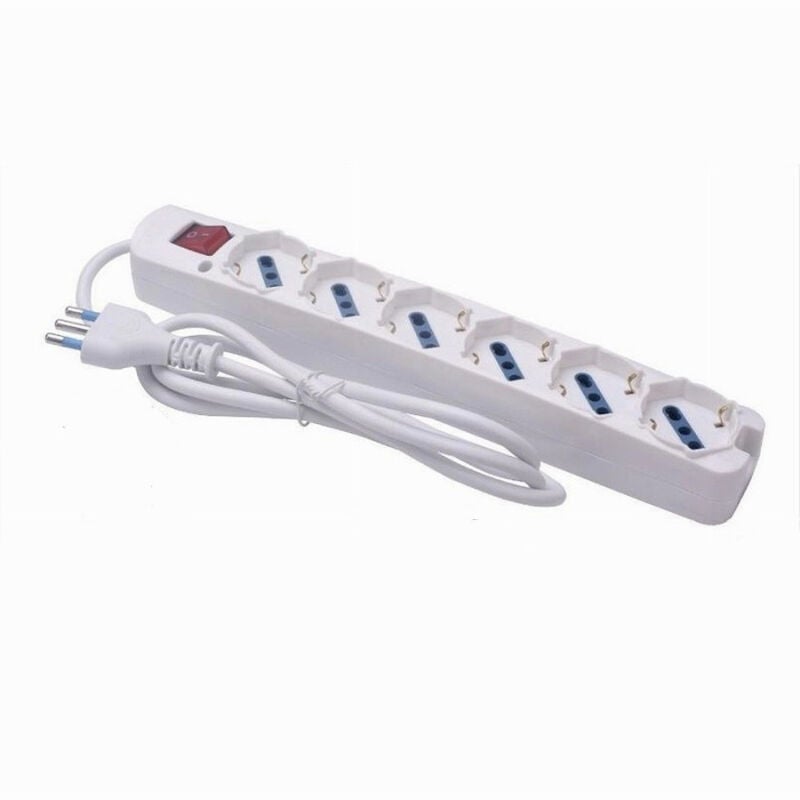 immagine 0 del prodotto trade shop traesio multipresa 6 uscite universali spina 16a cavo 3mt bianco con interruttore 80191n 