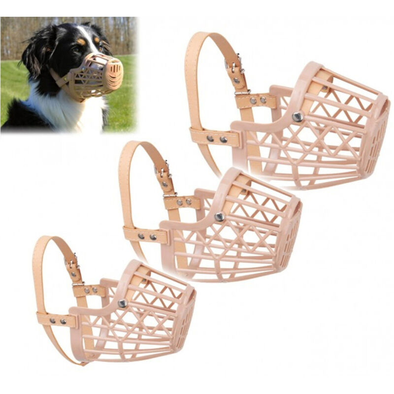 foto del prodotto trade shop traesio museruola a cestello in plastica per cani di piccola media grande taglia sicura xl
