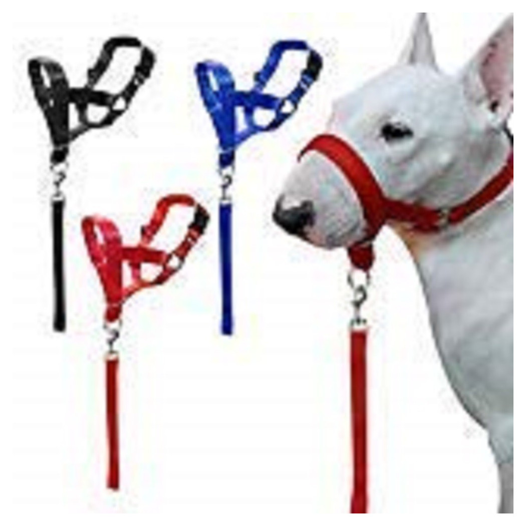 foto del prodotto trade shop traesio museruola da addestramento cane nylon collare cintura regolabile taglia s m l resistente l