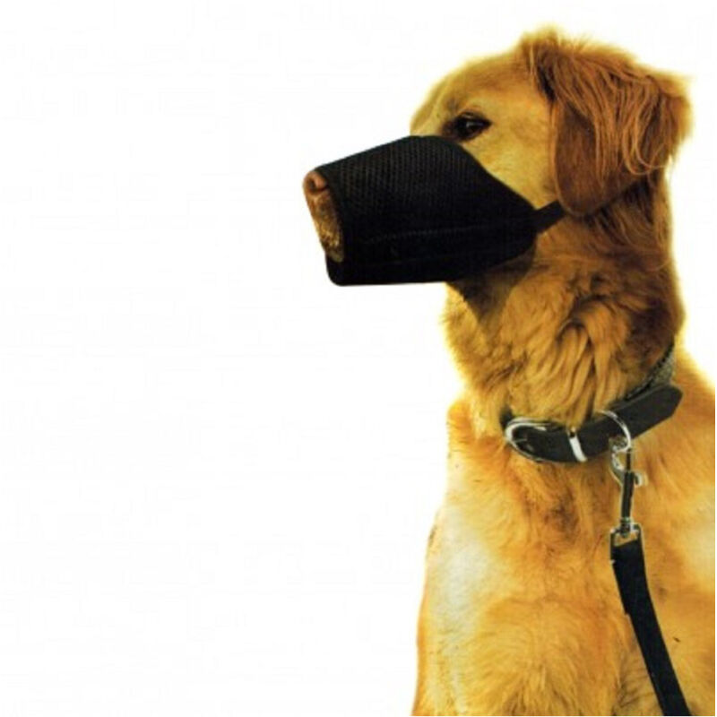 foto del prodotto trade shop traesio museruola regolabile in nylon nobleza lavabile per sicurezza muzzle dog l