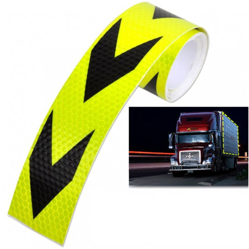 foto del prodotto trade shop traesio nastro adesivo catarifrangente per auto camion giallo e nero alta visibilit 5mt 