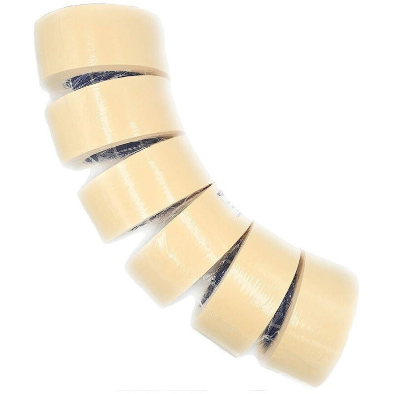 foto del prodotto trade shop traesio - nastro carta per mascheratura verniciatura 50mtx50mm 6 rotoli carrozziere pittura -