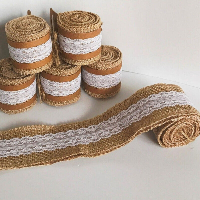 foto del prodotto trade shop traesio nastro in pizzo juta per decorazioni bomboniera wedding tulle ribbon shabby 