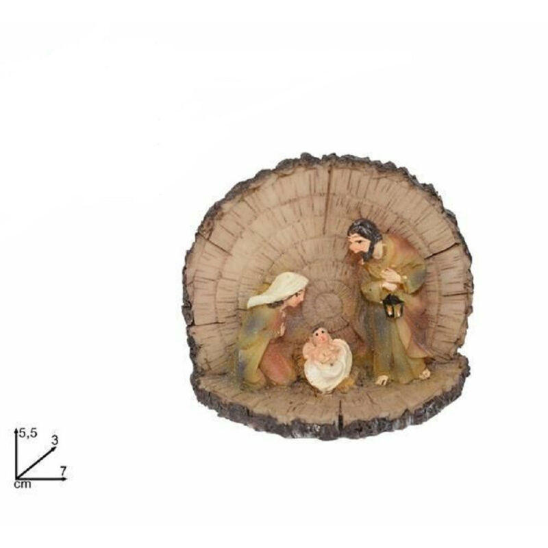 foto del prodotto trade shop traesio nativit presepe in resina capanna tronco 5.5cm decoro natale natalizi 7x5.5x3cm 