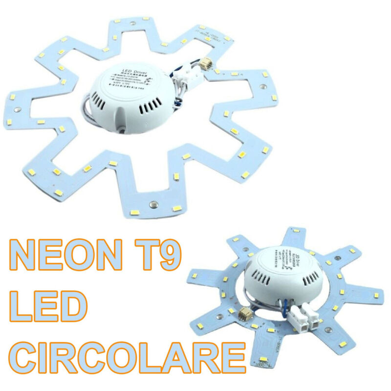 foto del prodotto trade shop traesio - neon t9 led circolare 5w 9w 12w 15w 220v rotondo per cambio g10q - 2gx13 +driver - 18 watt