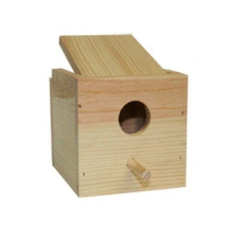foto del prodotto trade shop traesio nido in legno 12.5x13.5x11.5cm da appendere per uccelli roditori criceti animali 