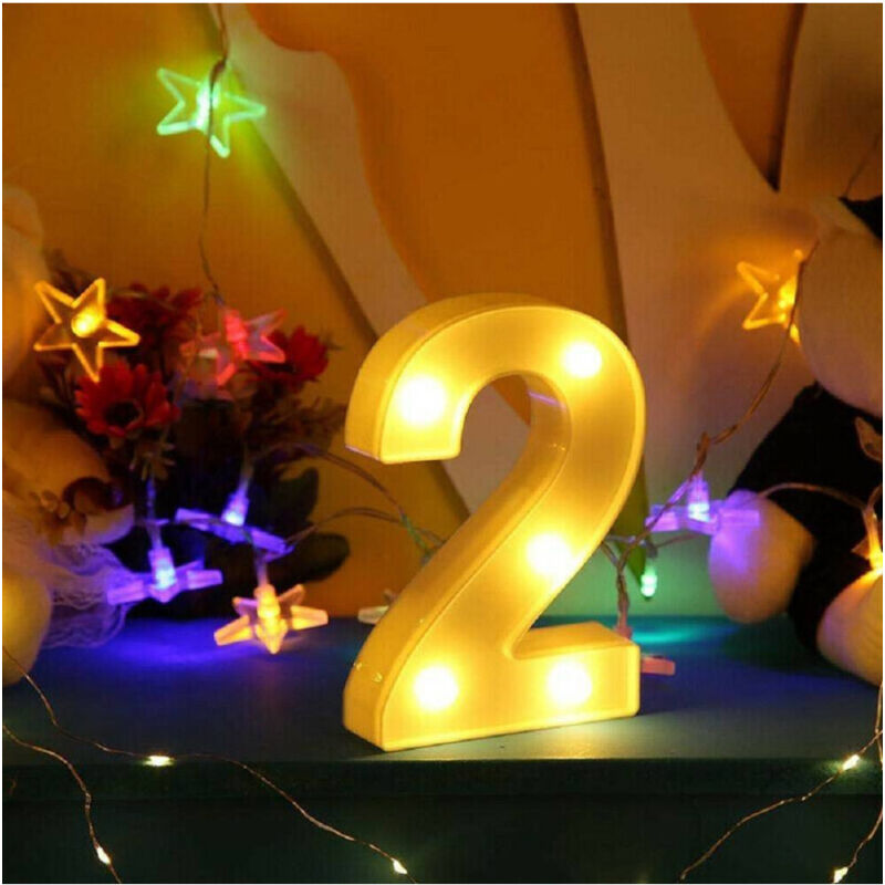 foto del prodotto trade shop traesio numero 2 luminoso bianco a led decoro per eventi feste luce calda 3000k 16x3cm 