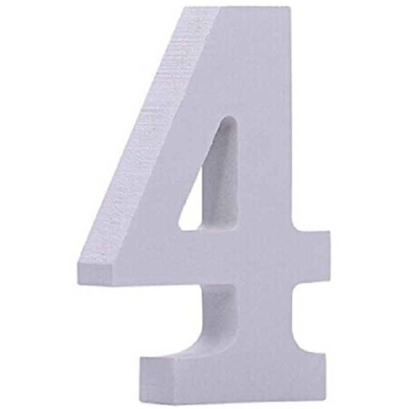 foto del prodotto trade shop traesio numero 4 in legno bianco 11cm decorazione confettata matrimonio compleanno promessa 