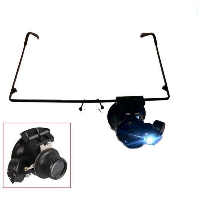 foto del prodotto trade shop traesio - occhiali occhialini monocolo lente ingrandimento 20x x con luce led -