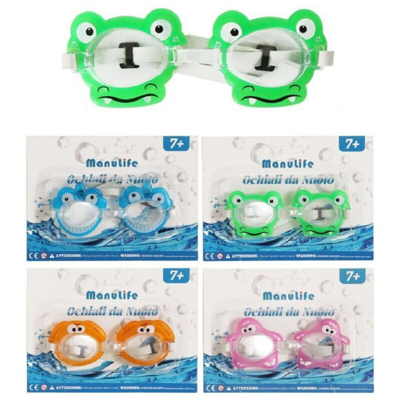 foto del prodotto trade shop traesio occhialini da nuoto per bambini da piscina con animaletti colorati 16x4cm 605419 