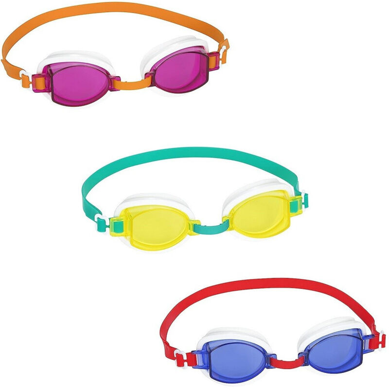 foto del prodotto trade shop traesio occhialini da nuoto per bambini ocean wave silicone protezione uv 3 colori 21048 