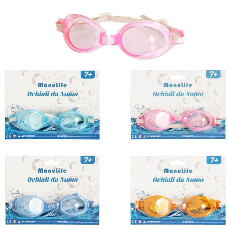 foto del prodotto trade shop traesio occhialini da nuoto piscina in silicone impermeabile antiappannamento 4 colori 605420 