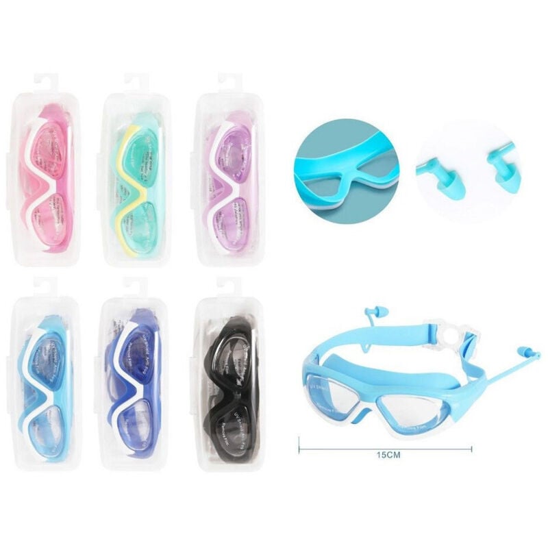 foto del prodotto trade shop traesio occhialini da nuoto piscina mare immersione con tappi 15 cm vari colori 605425 