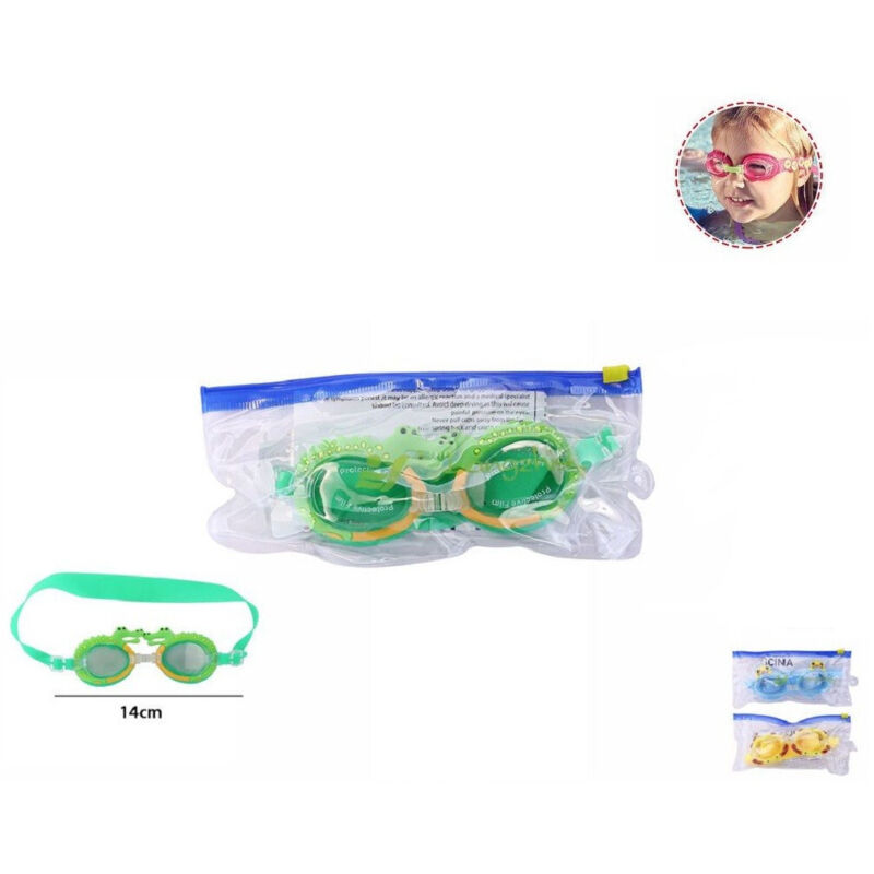 foto del prodotto trade shop traesio occhialini nuoto piscina mare colorati con animali bambini regolabili 14cm 71556 