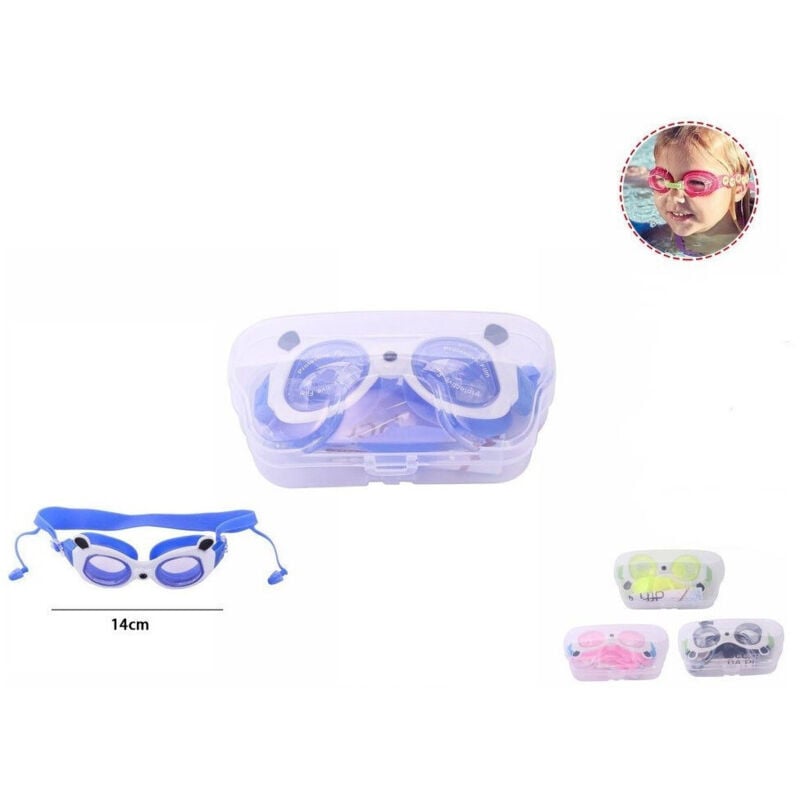 foto del prodotto trade shop traesio occhialini occhiali nuoto con tappi piscina mare sport estate bambini 14cm 71558 