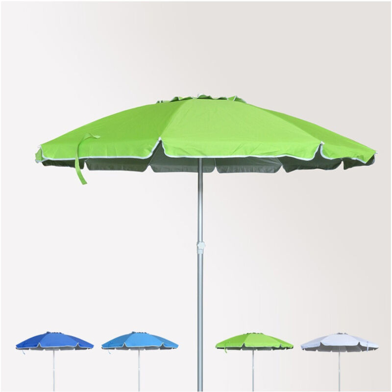 foto del prodotto trade shop traesio ombrellone mare spiaggia giardino metallo 210 cm con custodia colore verde 