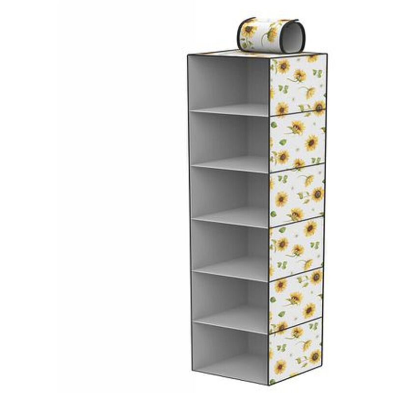 foto del prodotto trade shop traesio - organizer armadio 6 ripiani strati pensile porta oggetti scaffale 30x30x60 cm -