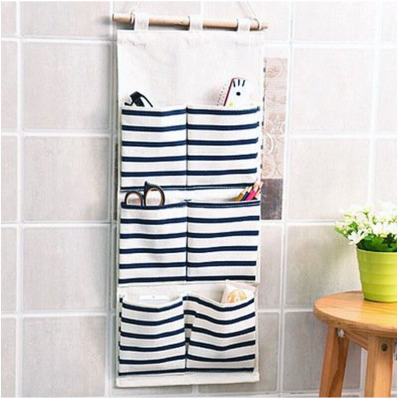 foto del prodotto trade shop traesio organizer borsa portaoggetti da parete 6 tasche da appendere vari colori 25x55cm 